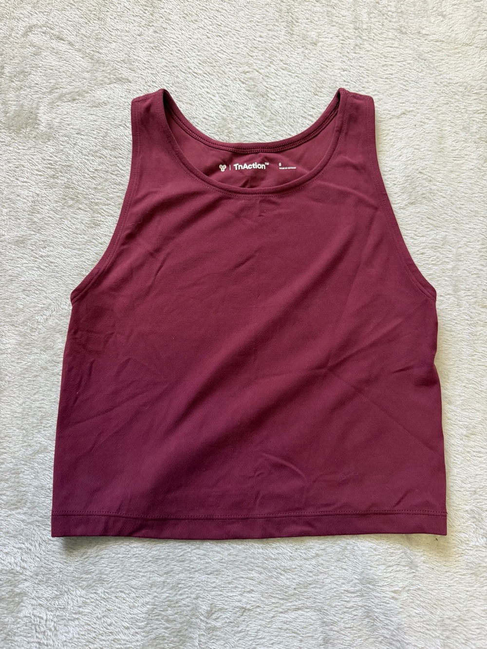 TNAction Burgundy Crop Tank Top